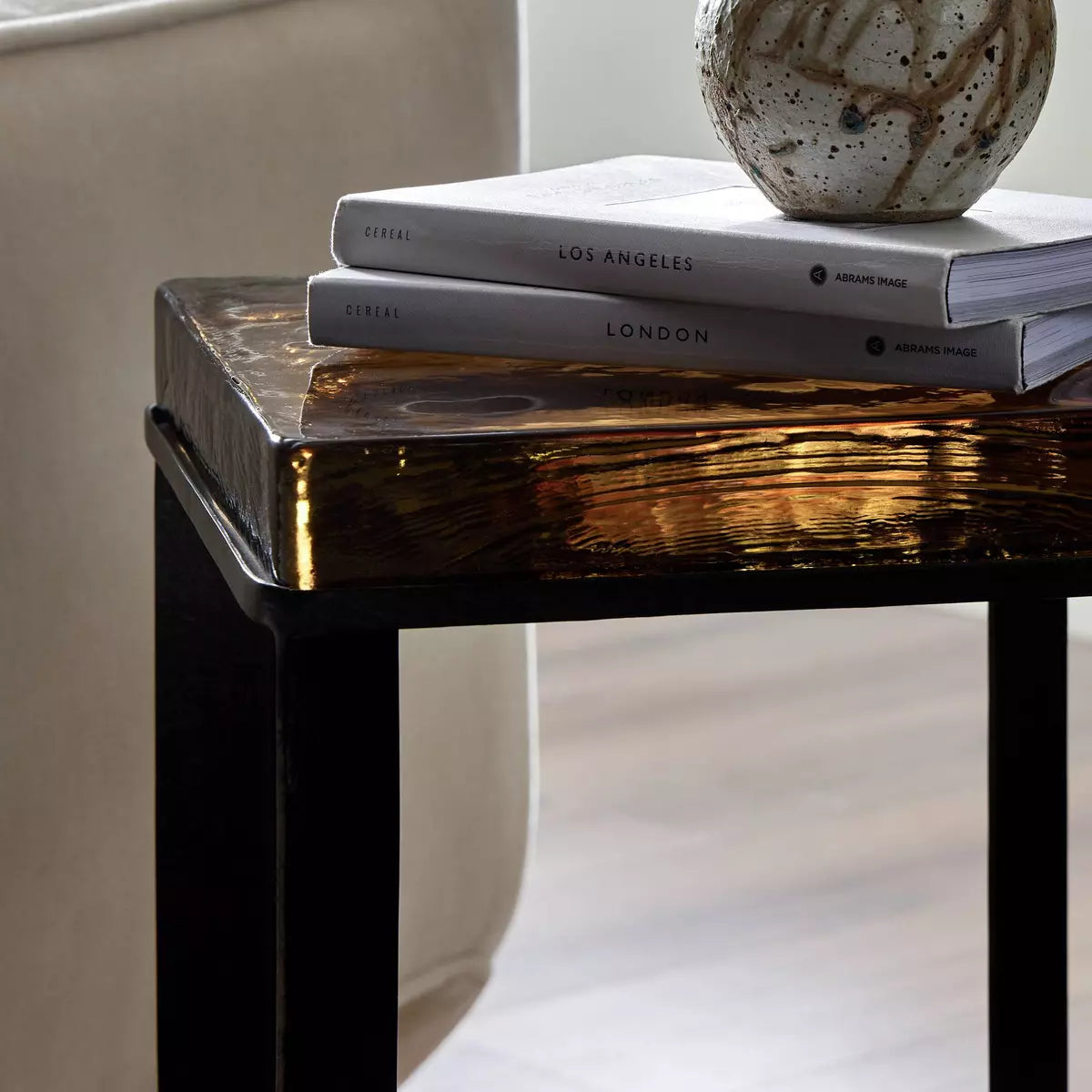 Lennie Cast Glass End Table