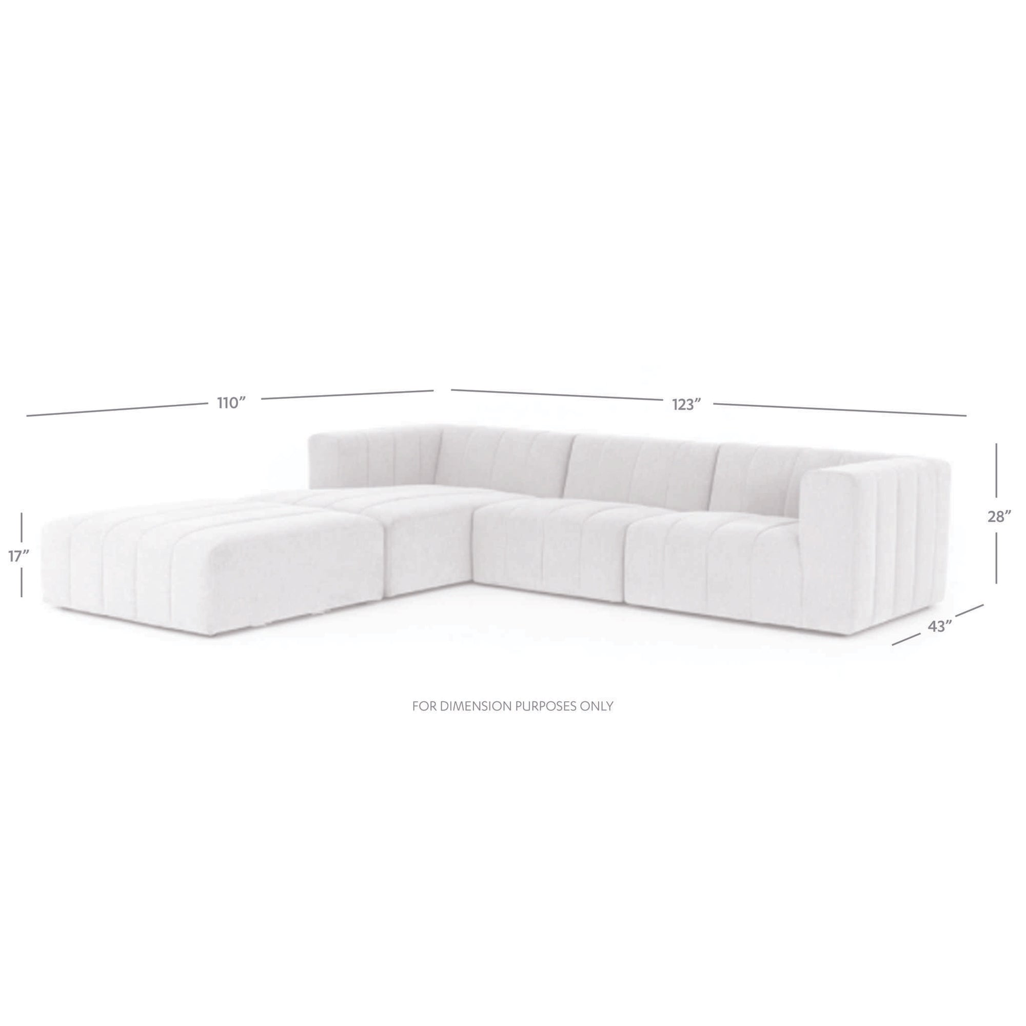 Langham Channeled 3-Pc Laf Sect W/ Ottoman