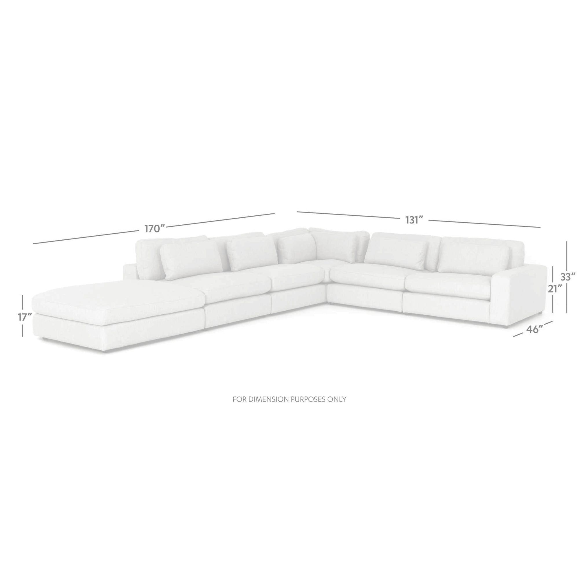 Bloor 5pc Raf Sectional  W/Ottoman